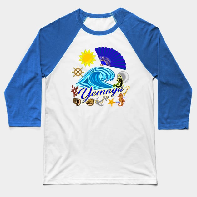 Yemaya Wave Baseball T-Shirt by Korvus78